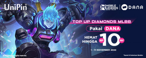 November – Hemat Hingga Rp10,000 Untuk Kamu Yang Top Up Diamonds MLBB Pakai DANA!